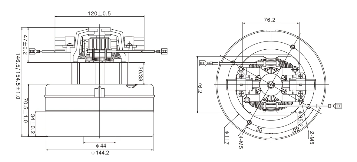 XA95 Brushed Vacuum Cleaner Motor